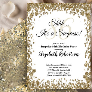 Invitación elegante de cumpleaños 86 sorpresa en d