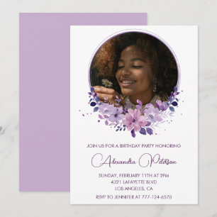 Invitación elegante de cumpleaños número 13 con fo