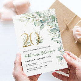 Invitación elegante de cumpleaños número 20 para e