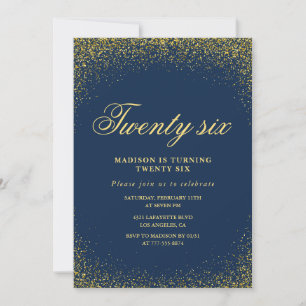 Invitación elegante de cumpleaños número 26 con br
