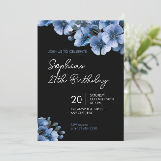 Invitación elegante de cumpleaños número 27 con fl