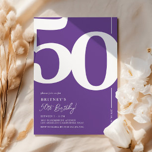 Invitación elegante de cumpleaños número 50 de col