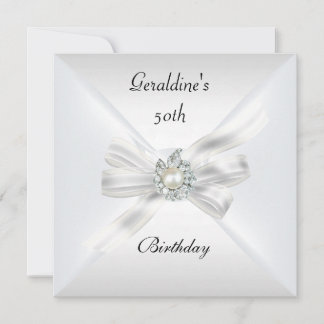 Invitación elegante de cumpleaños número 50 perla