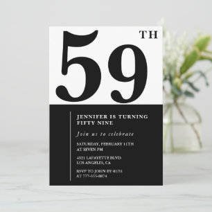 Invitación elegante de cumpleaños número 59 para m