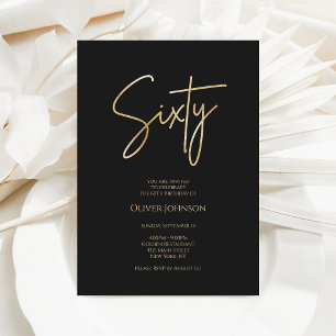 Invitación elegante de cumpleaños número 60 de col