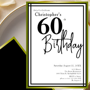 Invitación elegante de cumpleaños número 60 modern