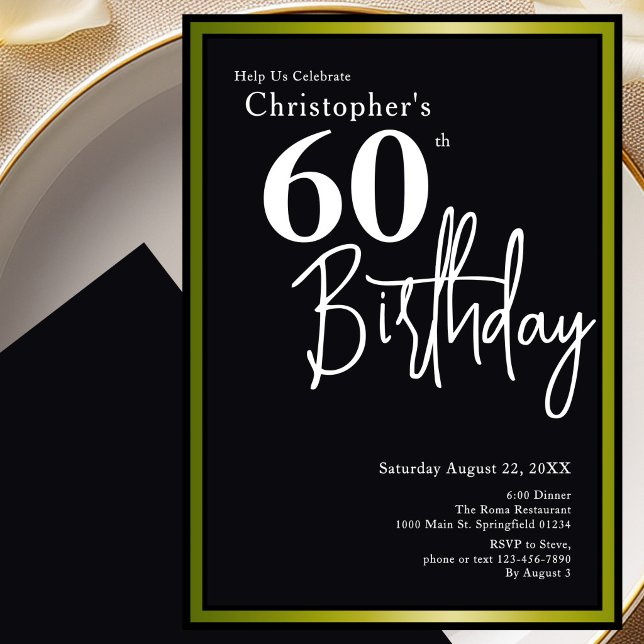 Invitación elegante de cumpleaños número 60 modern (Subido por el creador)