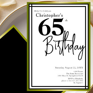 Invitación elegante de cumpleaños número 65 modern