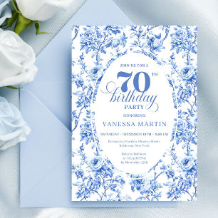 Invitación elegante de cumpleaños número 70 con te