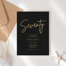 Invitación elegante de cumpleaños número 70 de col