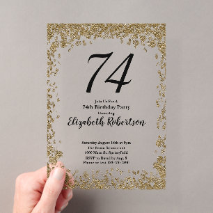 Invitación elegante de cumpleaños número 74 en acr