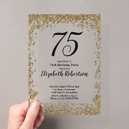 Invitación elegante de cumpleaños número 75 en acr