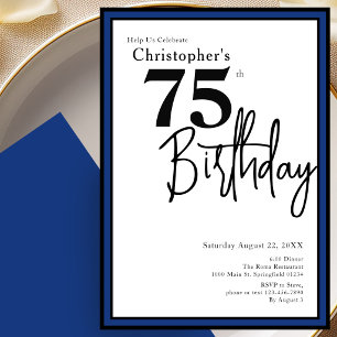 Invitación elegante de cumpleaños número 75 Modern