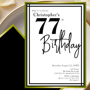 Invitación elegante de cumpleaños número 77 modern