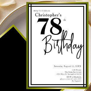 Invitación elegante de cumpleaños número 78 modern