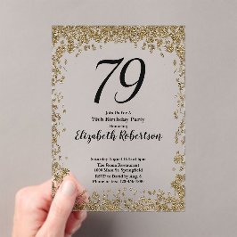 Invitación elegante de cumpleaños número 79 en acr