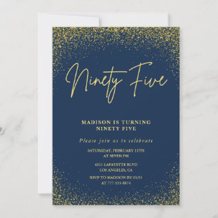 Invitación elegante de cumpleaños número 95 dorado