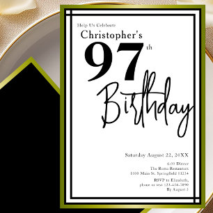 Invitación elegante de cumpleaños número 97 modern