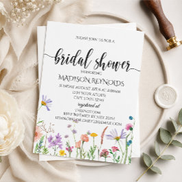 Invitación elegante de desayuno nupcial con flores