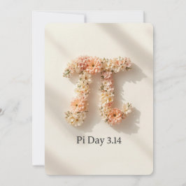 Invitación elegante de día de Pi floral