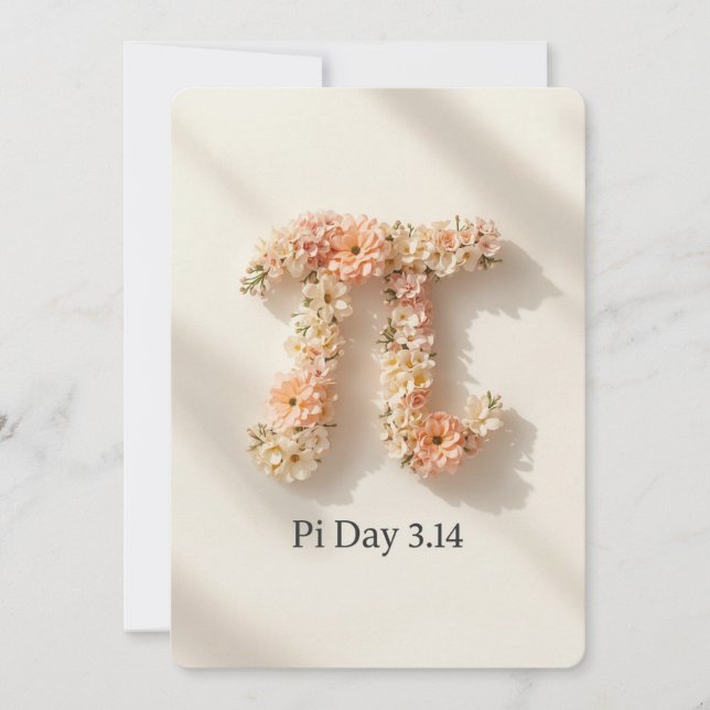 Invitación elegante de día de Pi floral (Anverso)