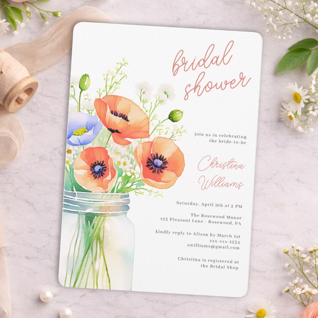 Invitación elegante de ducha de novia con flores s (Subido por el creador)