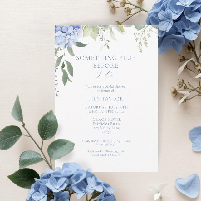 Invitación elegante de ducha de novia con Hortensi (Subido por el creador)