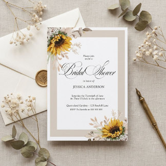 Invitación elegante de ducha nupcial floral de oto