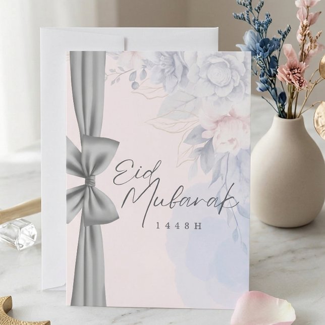Invitación elegante de Eid con flores en pastel (Subido por el creador)