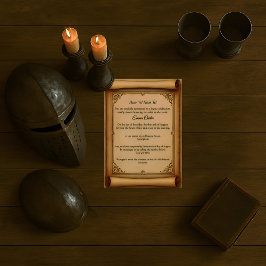Invitación elegante de estilo medieval para baby s
