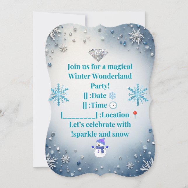  ✨ Invitación elegante de fiesta de Invierno Mágic (Anverso)