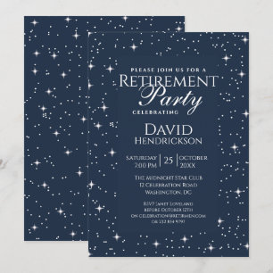 Invitación elegante de fiesta de jubilación en azu