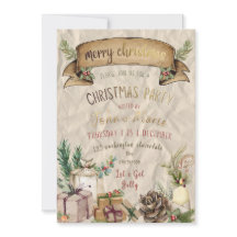 Invitación elegante de fiesta de Navidad