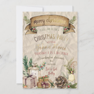 Invitación elegante de fiesta de Navidad