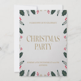 Invitación elegante de fiesta de Navidad con motiv