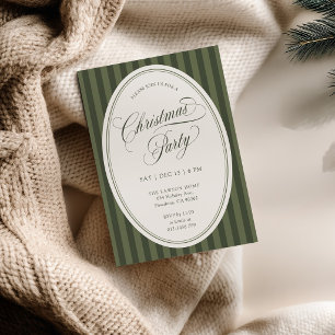 Invitación elegante de fiesta de Navidad con rayas