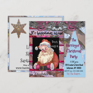 Invitación elegante de fiesta de Navidad de Santa