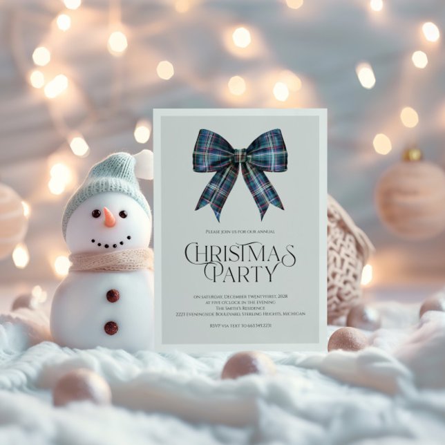 Invitación elegante de fiesta de Navidad en Navy c (Subido por el creador)