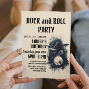 Invitación elegante de fiesta de Rock And Roll de 