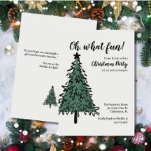 Invitación elegante de fiesta de vacaciones de árb