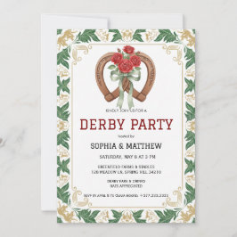 Invitación elegante de fiesta floral de Derby