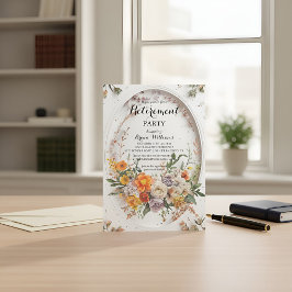 Invitación elegante de flores para fiesta de jubil