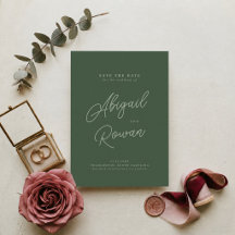 Invitación elegante de Forest Green para guardar l