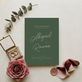 Invitación elegante de Forest Green para guardar l