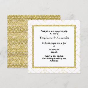 INVITACIÓN ELEGANTE DE GOLD WHITE SPARKLE
