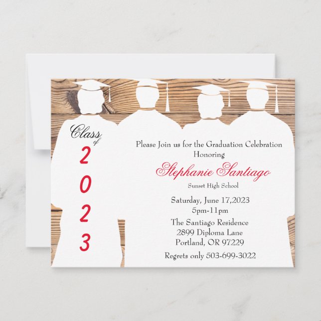 Invitación elegante de graduación de campo de moda (Anverso)