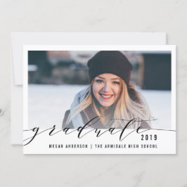 Invitación elegante de graduación de foto de guión
