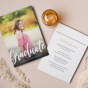 Invitación elegante de graduación de fotografías d