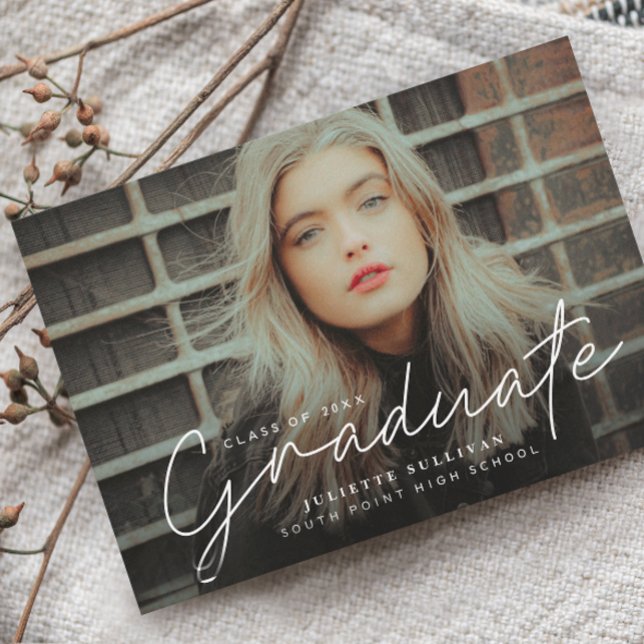 Invitación elegante de graduación de fotografías d (Subido por el creador)