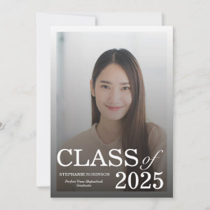Invitación elegante de graduación de fotografías d